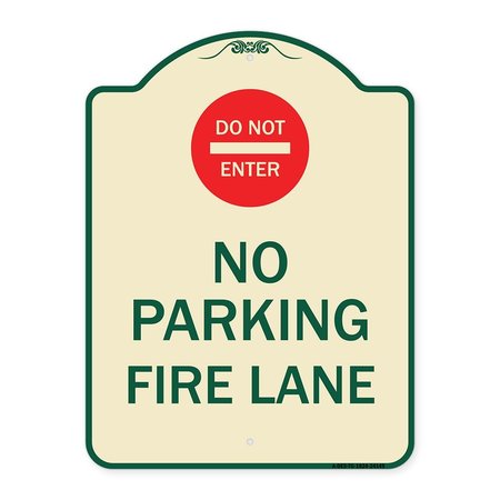 SIGNMISSION Do Not Enter No Parking Fire Lane W/ Graphic Heavy-Gauge Aluminum Sign, 24" x 18", TG-1824-24149 A-DES-TG-1824-24149